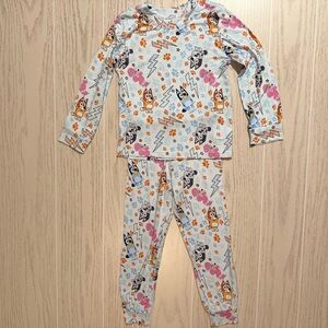 Bluey Bamboo Pajama Set Toddler Girls size 4T 2Pc Lightning Print Soft PJs NEW